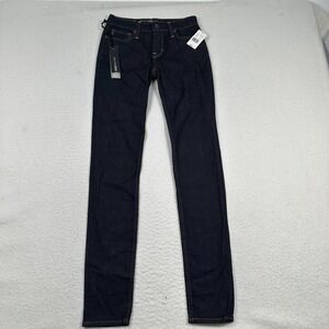 NWT Big Star Alex Mid Rise Skinny Jeans Womens 25‎ Dark Wash Denim Blue $98